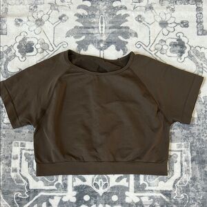 TIL YOU COLLAPSE Women's Brown Crop Top